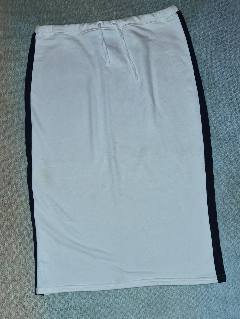 Ralph Lauren White Pencil Skirt with Black Side Stripes